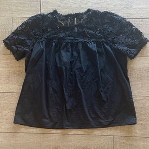 52seven Black Lace Blouse Top Cute  m l